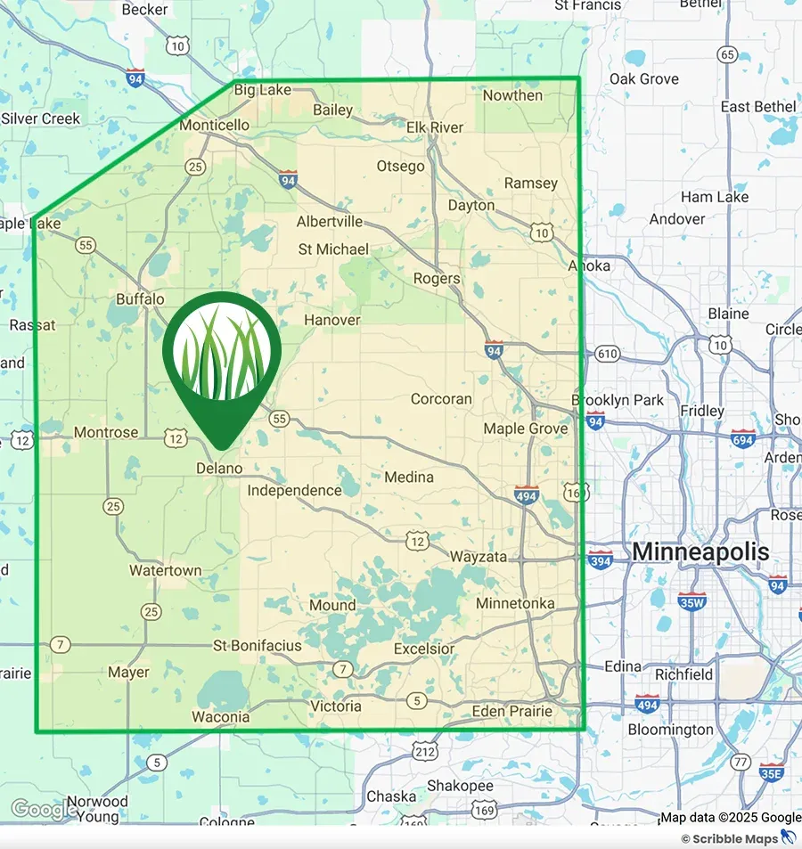Go Green Lawn Care Minnesota Service Area Map Delano